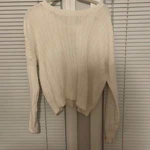 White open back chunky sweater
